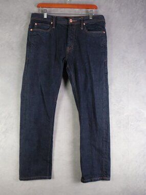 Unbranded Brand Jeans Mens 32X29 Blue Dark Wash Salvage Stretch Skinny UB122